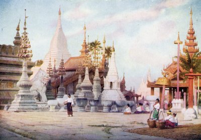 Plattform der Shwezigon-Pagode, Bagan, Burma 1905 von Robert George Talbot Kelly